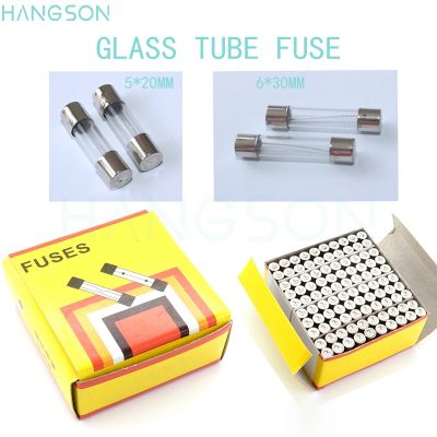 【YF】❇☼☽  5x20 6x30 Glass Fuse 250V 0.1A 0.2A 0.5A 1A 3.15A 4A 5A 6A 7A 8A 10A 12A 15A 20A 30A Blow Tube Fuses 5x20mm 6x30mm