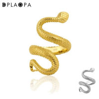 DPLAOPA 925 Silver Gold Plated Silver Snake Rings Women Luxury 2021 High Quality Special Rock Punk Luxury Fashioon Jewelry