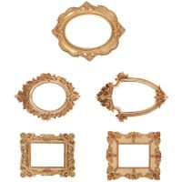 5Pcs Vintage Resin Picture Frame Wall Hanging Table Top Jewelry Display Frame Holiday Party Hotel Decor