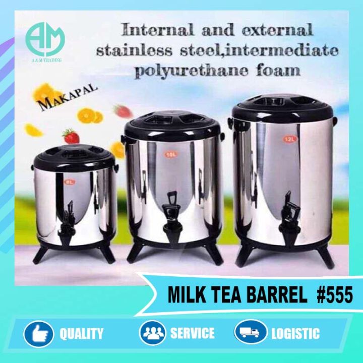 12L Stainless Steel Water Barrel Milk Tea Thermos Bucket