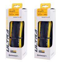 【ready】Continental Ultra Sport III 700X23 700X25สีดำสีเหลืองพับ PureGrip 3จักรยานเสือหมอบยางพับยาง