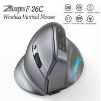 ZELOTES F-26C Desktop Upright Mouse Ergonomic 3200DPI 2.4G Bluetooth-Compatible 8 Buttons Rechargeable Vertical Gaming Mouse