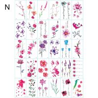 30pcs Waterproof Temporary Tattoos on the Body Art Temporal Tattoos Flower Decoration Fake Tattoo Sticker Lips Stickers