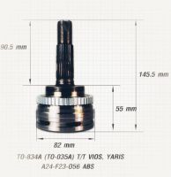 OEM หัวเพลาขับ หัวเพลาขับนอก โตโยต้า วีออส ยาริส TOYOTA VIOS YARIS มี ABS ฟันนอก 24 ฟันใน 23 บ่าซีล 56 ยี่ห้อ E1 TO-814A