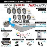 Set8ตัว#HIKVISIONสี 24 ชม + บันทึกเสียง (ชุดช่าง)