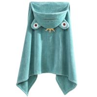 【CC】﹊  Childrens Hooded Shower Bathrobe Kids Cartoon Bathing Toddlers Super Absorbent Baby