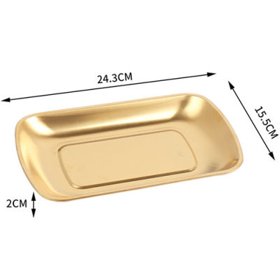 Stainless Steel Storage Plate Tableware Rectangular Barbecue Dish Fruit Salad Snack Tray Restaurant Kitchen Food Container