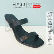 Giày guốc nữ 2 quai ngang gót trong suốt 7cm thời trang MYSS - SU91