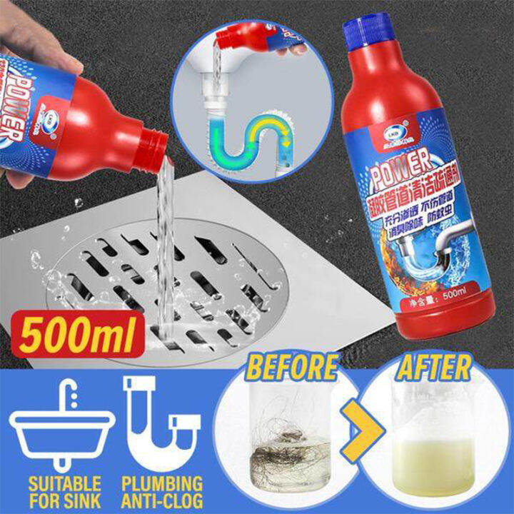 Powerful Clog Remover Dissolves Grease/Hair/Oils Dredging Agent Sink