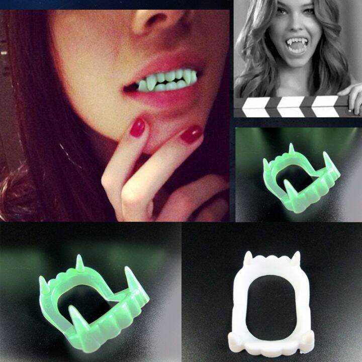 【YF】 5Pcs Vampire Fake Teeth Dentures Up Mouth Braces Werewolf Zombie Fangs Prop Lazada PH