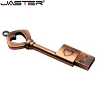 JASTER Metal heart key USB flash drive U disk heart-shaped copper key pendrive 4GB 8GB 16GB 32GB 64GB pen drive memory stick