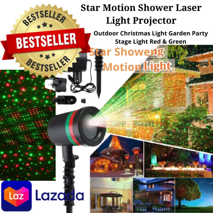 Star Motion Shower Laser Light Projector Outdoor Christmas Light Garden
