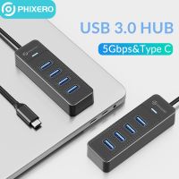 【LZ】❂№☍  PHIXERO 4 Portas USB 3.0 HUB Alta Velocidade Tipo C Splitter 5Gbps Para PC Computador Acessórios Multiport Hub Adaptador USB para PC Portátil