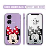 เคสโทรศัพท์ OPPO Reno8 T 5G Reno 8 T Honor X9A 5G เคสโทรศัพท์การ์ตูน Mikey Minie Mouse เคสปลอกซิลิโคนเหลวสี่เหลี่ยมแบบดั้งเดิมสำหรับเด็กผู้หญิงเด็กผู้ชายคลุมทั้งหมดเคสป้องกันทนแรงกระแทกกล้อง