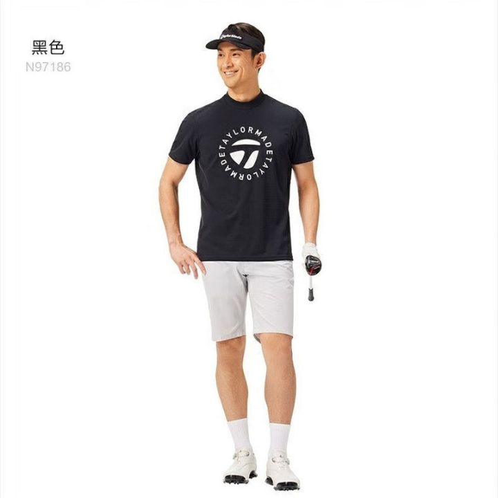 เสื้อโปโลเสื้อยืดเล่นกอล์ฟคอกลมกอล์ฟแขนสั้นที่ใส่ได้กับทุกชุด-เสื้อโปโลสไตล์ลำลองสำหรับกีฬา