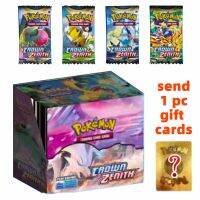 ดาบโล่ Pokémon TCG ชุดม่วงมงกุฎสุดยอดกล่องแสดงผล36แพ็คการ์ดโปเกมอนการดรอปชิป360ชิ้น