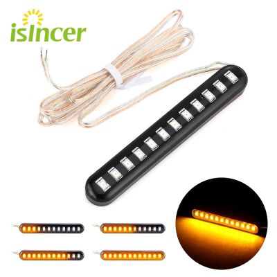 2x Universal flowing water flicker led motorcycle turn signal Indicators Blinkers with sticker Amber light lamp led signal light