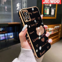 JIUMOO เคส S7สำหรับ Vivo V20 Pro ใหม่ลายหมีกรอบสี่เหลี่ยมเคลือบพื้นผิวเคสนิ่มซิลิกาเจลกันกระแทกเคสมือถือฝาครอบป้องกันเลนส์กล้องถ่ายรูปรวมทุกอย่าง