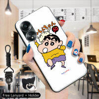 GGK เคส OPPO A58 4G,สายคล้องแหวนใส่นิ้วกันกระแทก TPU นิ่มเคสอะนิเมะญี่ปุ่นเครยอนชินจังซุกซน Shinnosuke Nohara เคสครอบโทรศัพท์ซิลิโคนนิ่ม