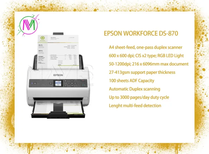 Epson Workforce Ds 870 A4 Duplex Sheet Fed Document Scanner Lazada Ph 1527