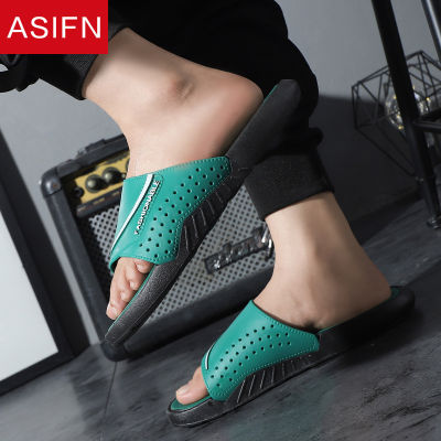 ASIFN Beach Slippers Flip Flops Men Summer Sport Slides Fashionable Style Man Street Indoor Non-slip Casual Outdoor Mens Shoes