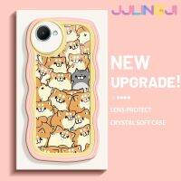 Jjlingji เคสสำหรับ Realme C30 C30s Narzo 50i Prime เคสการ์ตูนสุนัขน่ารักลายคลื่นของเหลวแบบนิ่มดั้งเดิมเคสตัวปกป้องกล้องถ่ายรูปคลุมทั้งหมดเลนส์เคสฝาหลังกรอบนิ่ม