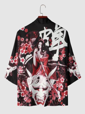 เสื้อยืดผ้าฝ้ายสำหรับผู้หญิงเสื้อผ้าแนวสตรีทพิมพ์ลายเสื้อคาร์ดิแกน Kimono เสื้อเสื้อขนาดใหญ่ลำลองญี่ปุ่นผู้ชายเสื้อฮาวายคอสเพลย์ฮาราจูกุ Y2K เอเชียสำหรับฤดูร้อน2023