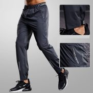 Men Sport Pants Running Pants With Zipper Pockets Training And