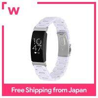 รองรับ Fitbit Inspire 2สายเรซินหัวเข็มขัดพลาสติก Fitbit Inspire3หัวเข็มขัดพลาสติก Bunt วัสดุเรซิ่นสแตนเลสปรับได้ (สีขาว)