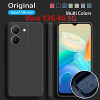 เคสซิลิโคนของเหลวสำหรับ Vivo Y36 4G 5G ทีพียูอ่อนและยืดหยุ่น VivoY36 2023ตรงขอบเคสโทรศัพท์กันกระแทกง่าย