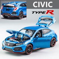 1:32รถฮอนด้า Civic Type-R โมเดลรถโลหะผสม Diecasts Amp; ของเล่นยานพาหนะโลหะโมเดลรถยนต์สปอร์ตเก็บรวบรวมเสียงและแสง