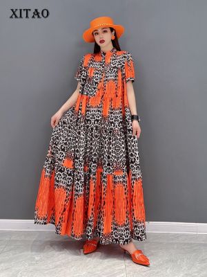 XITAO Dress Women  Loose Casual Print Dress
