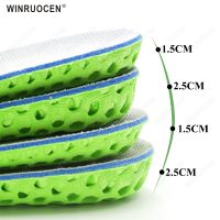 Height Increase Insoles Invisiable For 1.5 2.5cm UpMesh Deodorant Breathable Soft Cushion Shock Absorption Orthopedic Shoes Pads