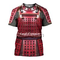 3D SAMURAI RED ARMOR SET T shirt Men/women Fashion Mens T-shirt Casual Tee shirt/Streetwear Men