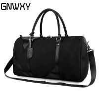 Original GNWXY Men Business Travel Bag Solid Black Color Handbag Fitness Storage Bag Male Female Overnight Luggage Shoulder Bag