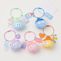 Cute Ins Colorful Fur Ball Dust Elf Plush Doll Brooch Key Chain Airpods Bag Pendant Schoolbag Kawaii Keychain