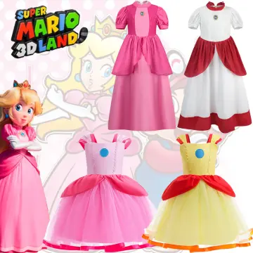 Adult Princess Peach Costume Women Cosplay Party Halloween Masquerade Dress  Up Clothing for Women Pink Fancy Dress