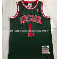 ▨ new men Chicago Bulls 1 Derrick Rose Full density mesh embroidery basketball jerseys jersey green