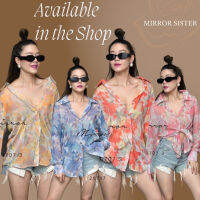 ลดพิเศษ 50% ( พร้อมส่ง )ป้าย Mirrorsister​ 20707.3 เสื้อเชิ้ตลายดอก โทนสีหวานน่ารัก