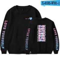 BTS World Tour 2019เสื้อกันหนาวคอกลมผู้หญิง/เสื้อแขนยาวผู้ชาย Kpop เสื้อ Casual เดรสเปิดไหล่ข้างเดียว