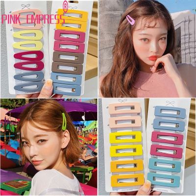 Korean Frosted Square Hair Clip Set Candy Color Metal BB Clip Fashion Accessories