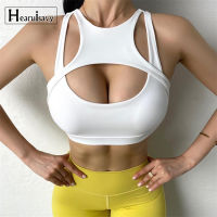 Push Up Shockproof Running Jogger Sport Bra Women Hollow Out Patchwork Fitness Workout Vest Breathable y Yoga Crop Tops