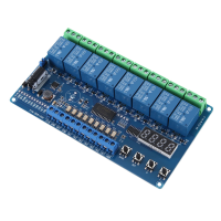 Relay Interface Board Module 8-Channel Multifunction Time Delay Relay Interface Board Module with Light Couple Red Display