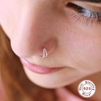 Aide 925 Sterling Silver Double Circle Nose Rings For Women Girls Small Open Hoop Ring Type Piercing Cartilage Stud Body Jewelry Body jewellery