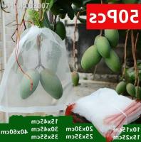 ✣▬♚ 50 Pcs Fruit Protection Netting Bags Reusable Garden Fruit Drawstring Bags Net Barrier for Plant Vegetable Grapes Grow Bags