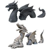 Three-Section Flying Dragon Statue Resin Dragon Statue Crafts Gothic Dragon Garden Gift Decoration Suitable for Lawn Garden Outdoor Yard Art Ornaments upgrade