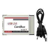 【New-store】 Green Street แล็ปท็อป PCMCIA เป็น USB 2.0 CardBus แปลง2พอร์ต PCI Express อะแดปเตอร์ Usb 2 Card BUS