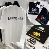 ► Balenciagaเมตตากรุณาลายมงกุฎข้าวสาลีแบบคลาสสิกเสื้อยืดผ้าฝ้ายดาวล็อคหูชายและหญิงในสไตล์เดียวกันชุดคู่รักฤดูร้อนแขนสั้น