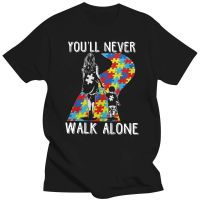 New Cool Mom Son Youll Never Walk Alone Autism Awareness T Shirts Men T Shirts Autismo Autistic Short Sleeve Tees Summer Clothi XS-6XL