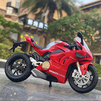 112 Ducati Panigale V4S แข่งรถจักรยานยนต์ข้ามประเทศรุ่นจำลองล้อแม็กของเล่นถนนรถจักรยานยนต์รุ่นเก็บเด็กของขวัญ